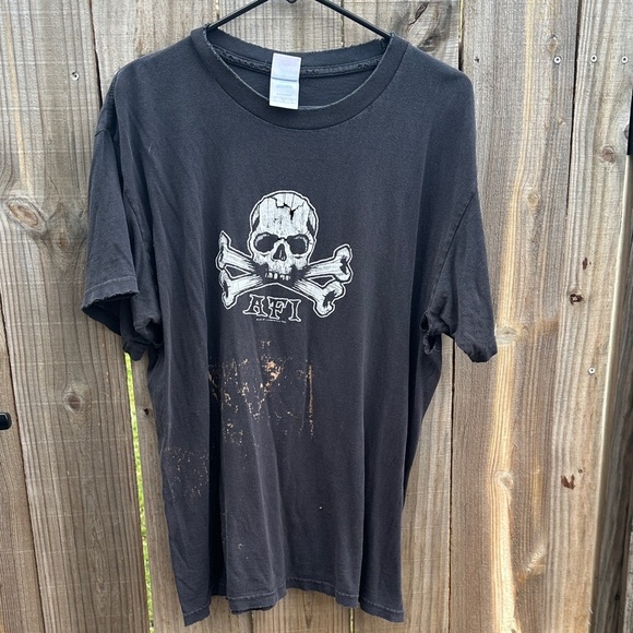 Vintage 2001 AFI Deathless Ones T Shirt Y2K Sz Large Band Tee Rock Skull - Picture 1 of 11